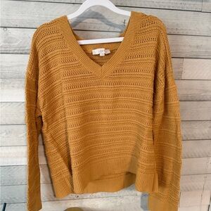 LOFT Golden V-Neck Women's Sweater